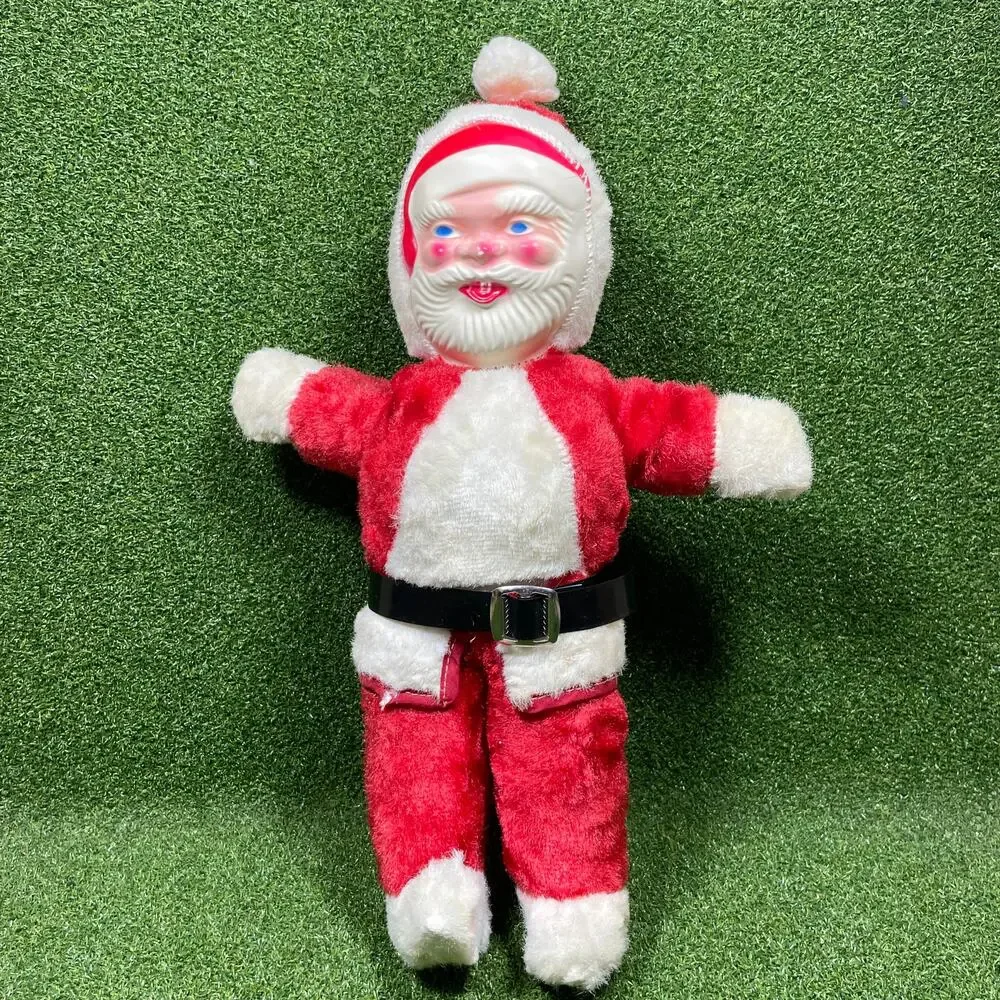 Vintage Mid Century Plush Santa Claus Doll Christmas Holiday Decor 15
